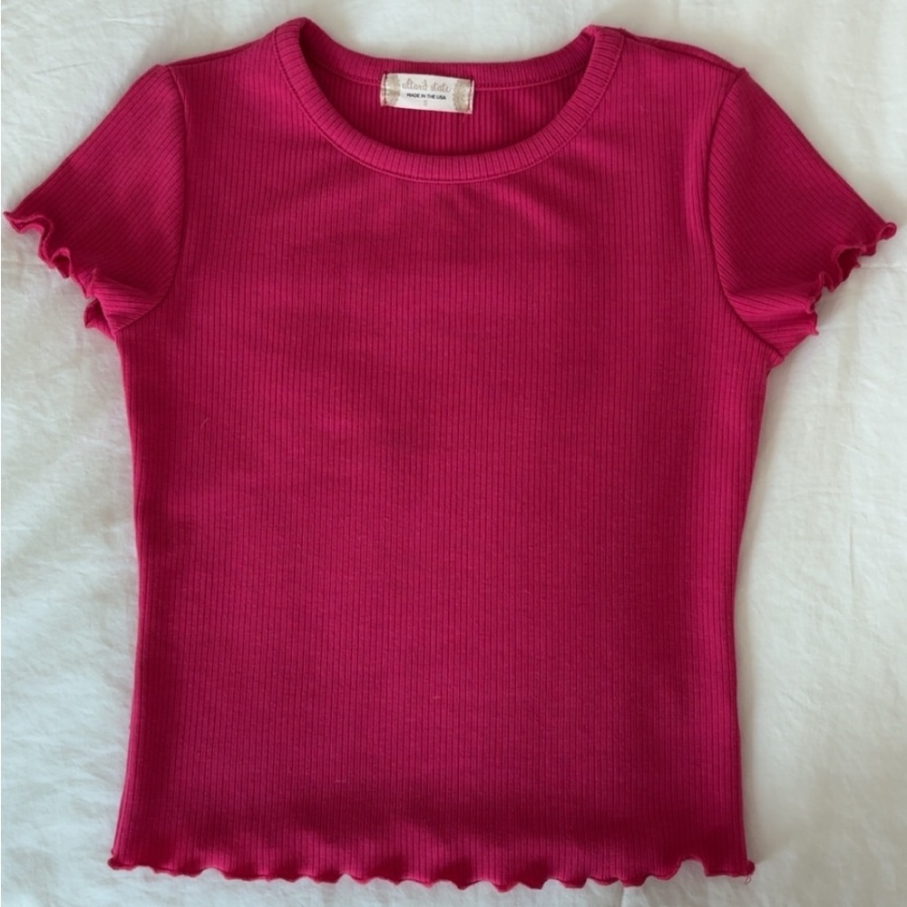 Altar’d state pink ribbed top